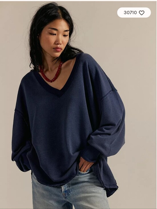 We The Free Sweaters - NWOT We The Free Venice V-Neck Sweatshirt in Navy